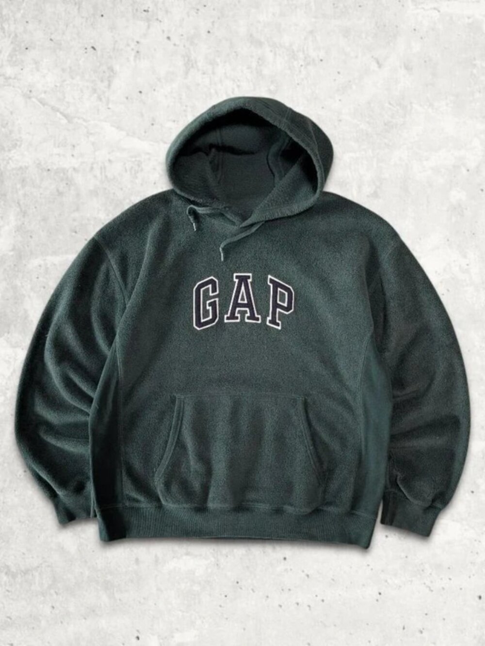 Vintage 1990s GAP Boxy Fleece Heavyweight Hoodie in Forest Green